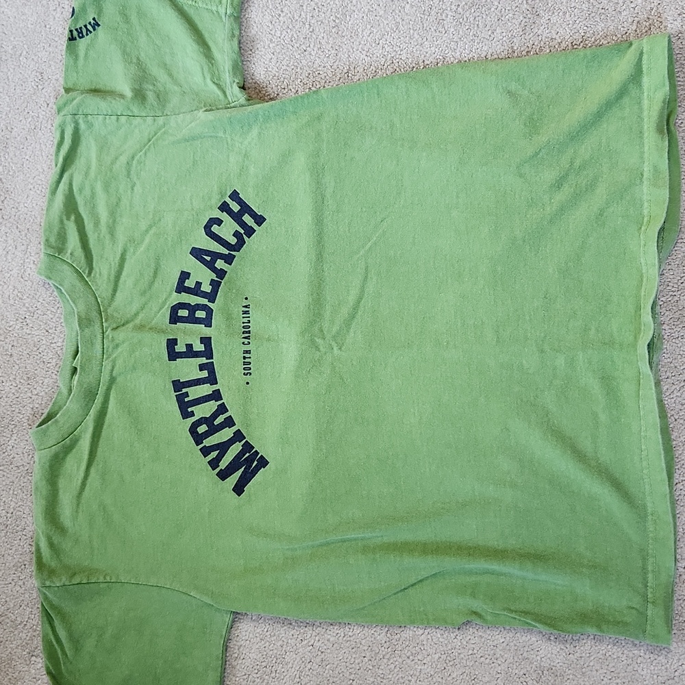 Novelty Kids Green Myrtle Beach T-Shirt Short Sleeve- Large